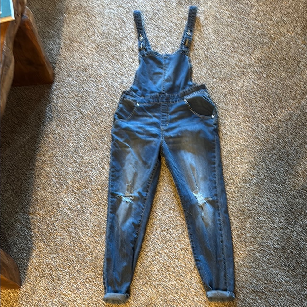 Levi’s Denizen Denim Overalls with Distressed Details Medium EUC